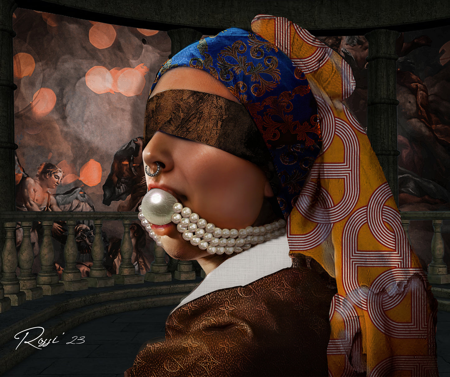 AGAC 2023 Digital Art Finalist - Rossi del Vino - Girl with the Pearl Necklace
