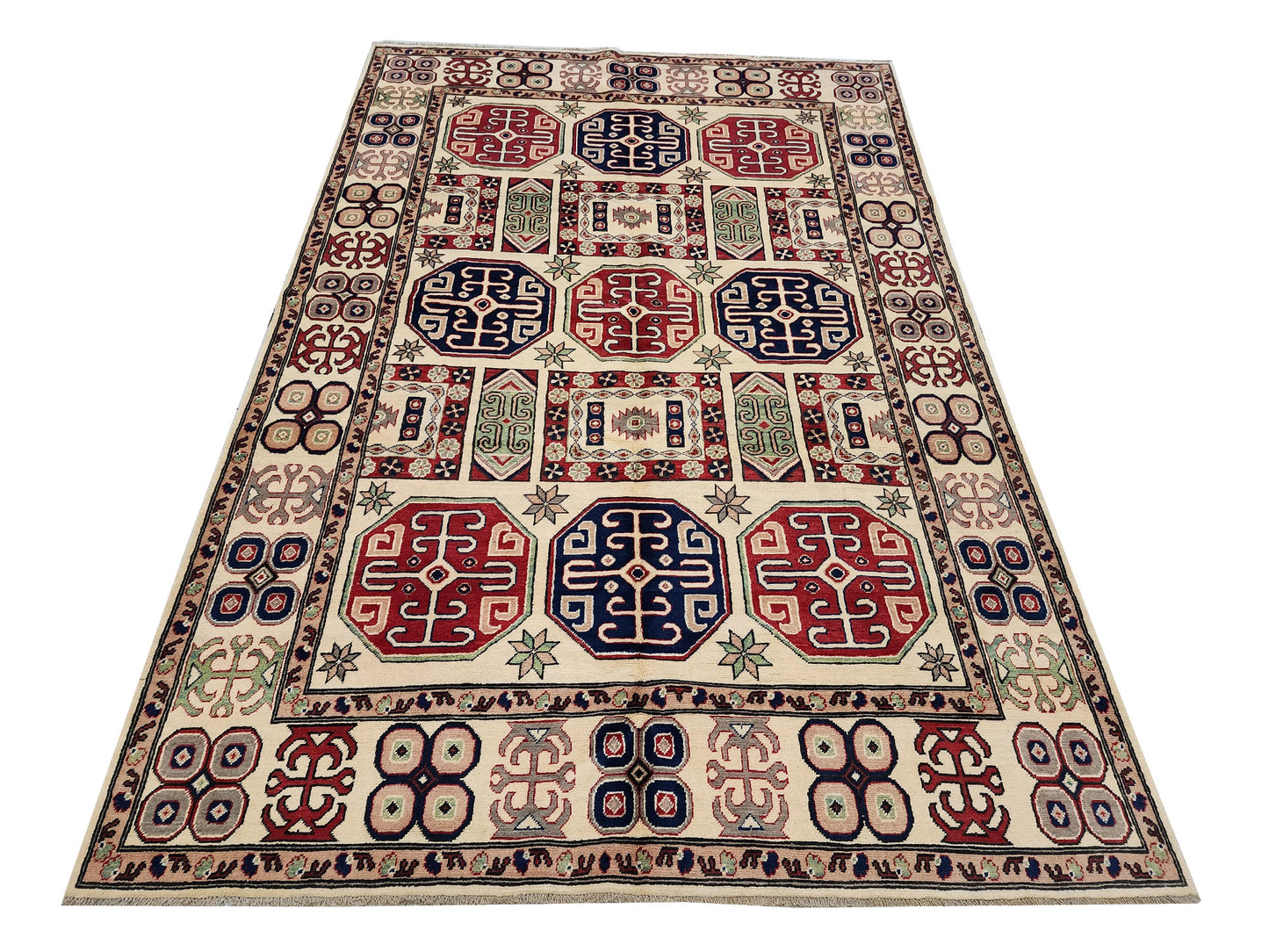 Rugs: Afghan Handmade Kazaq Carpet 302 x 203 cm