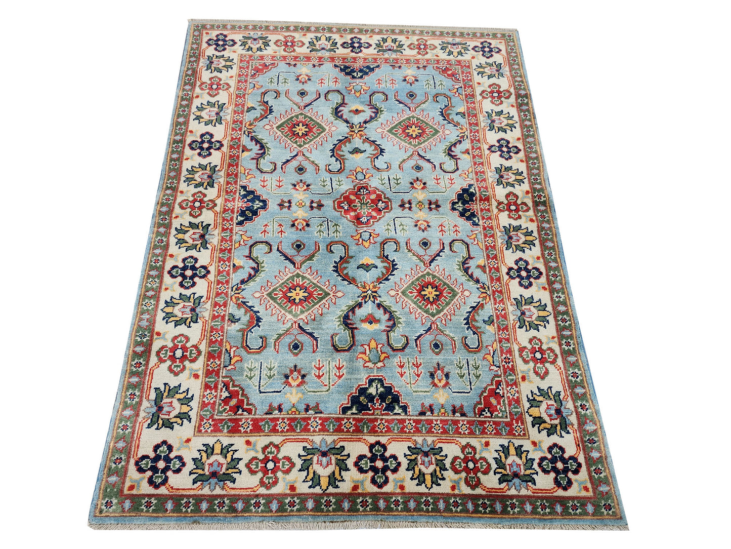 Rugs: Afghan Handmade Kazaq Carpet 182 x 120cm