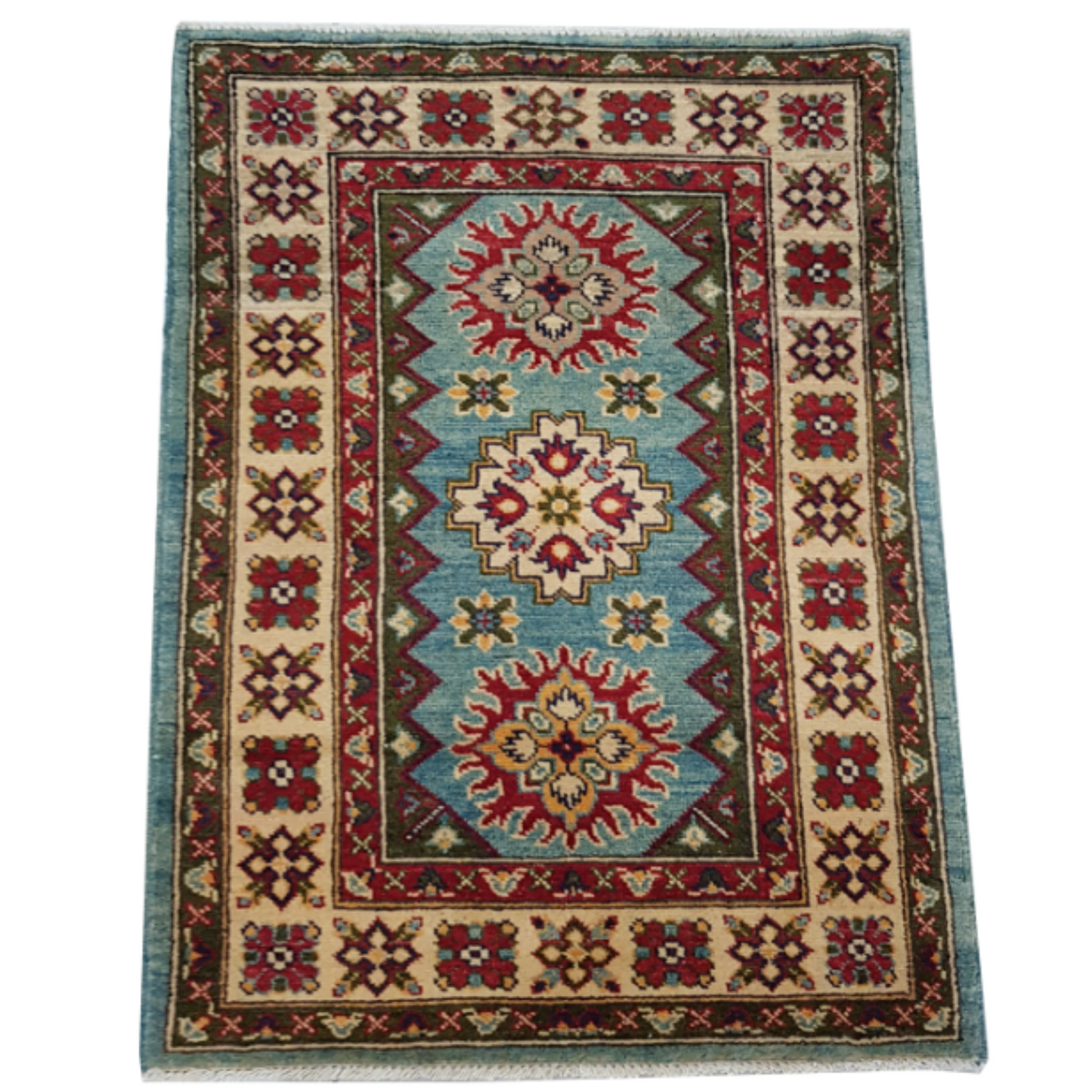 Rugs: Afghan Handmade Kazaq Carpet 120 x 79cm