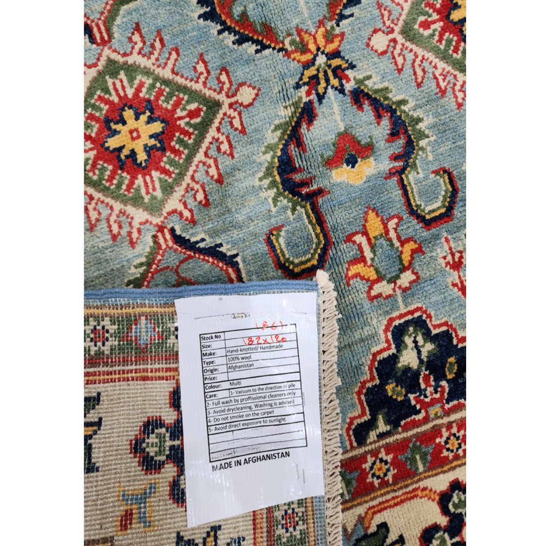 Rugs: Afghan Handmade Kazaq Carpet 182 x 120cm