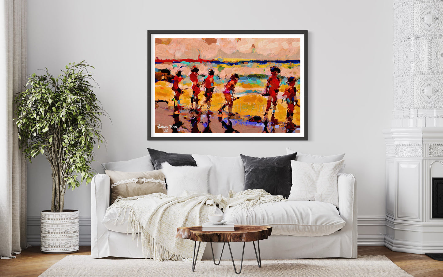 Title: KIDS BEACH DAY - ARTi Gallery Original Robert Thirtle CANVAS Print - Sizes A4 - A0