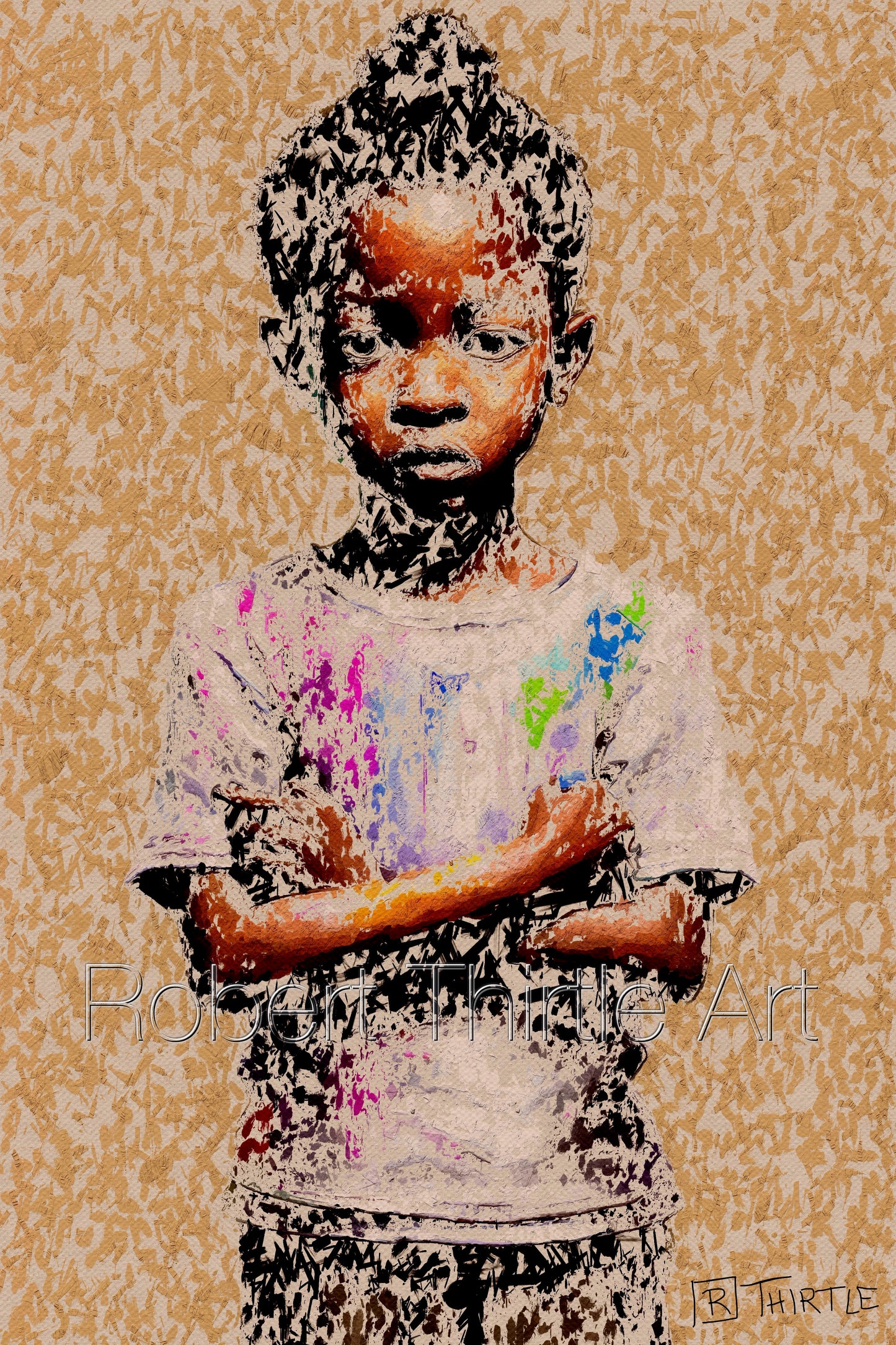 Title: AFRICAN CHILD 1 - ARTi Gallery Original Robert Thirtle CANVAS Print - Sizes A4 - A0