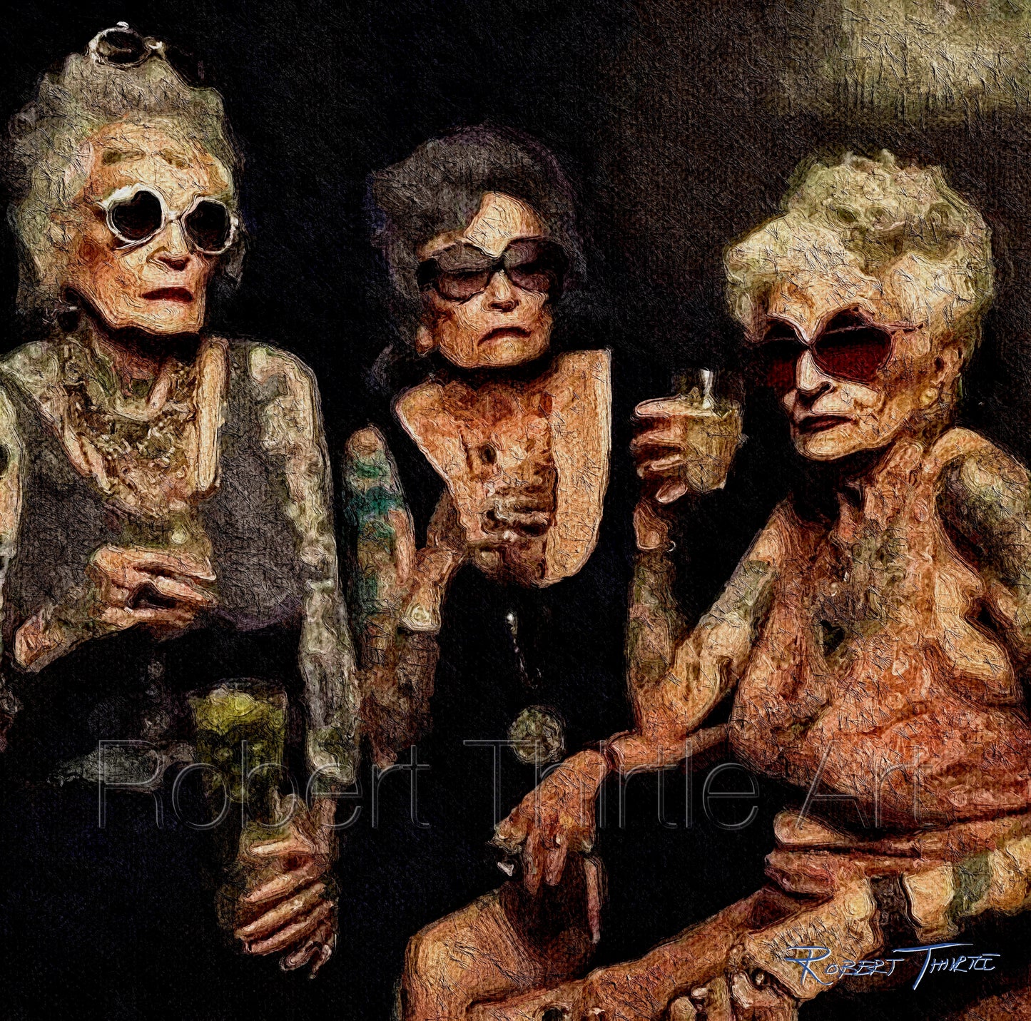 Title: GOLDEN GIRLS - ARTi Gallery Original Robert Thirtle CANVAS Print - Sizes A4 - A0