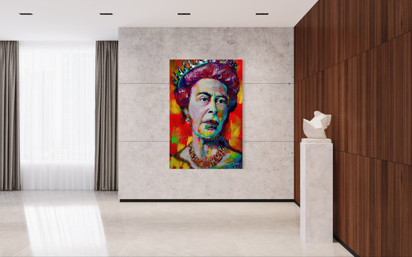Title: QUEEN ELIZABETH II - ARTi Gallery Original Robert Thirtle CANVAS Print - Sizes A4 - A0