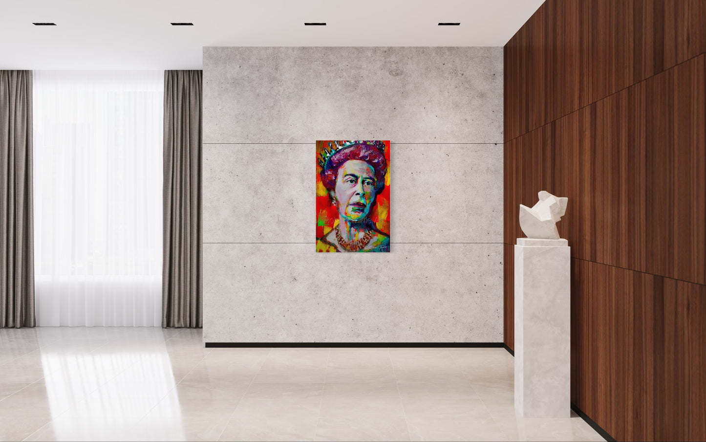Title: QUEEN ELIZABETH II - ARTi Gallery Original Robert Thirtle CANVAS Print - Sizes A4 - A0
