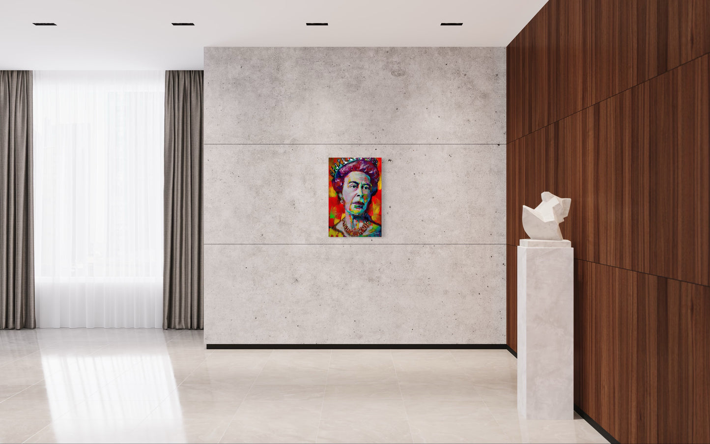Title: QUEEN ELIZABETH II - ARTi Gallery Original Robert Thirtle CANVAS Print - Sizes A4 - A0