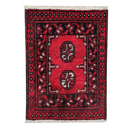 Rugs: Red Afghan Carpet 60 x 40 cm