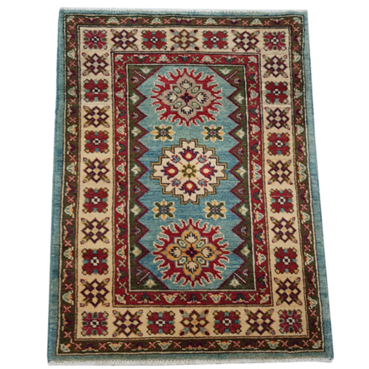 Rugs: Afghan Handmade Kazaq Carpet 120 x 79cm