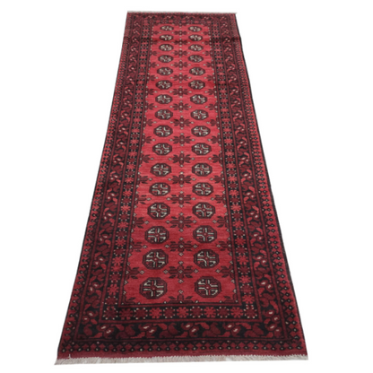 Rugs: Red Afghan Carpet 285 x 78 cm