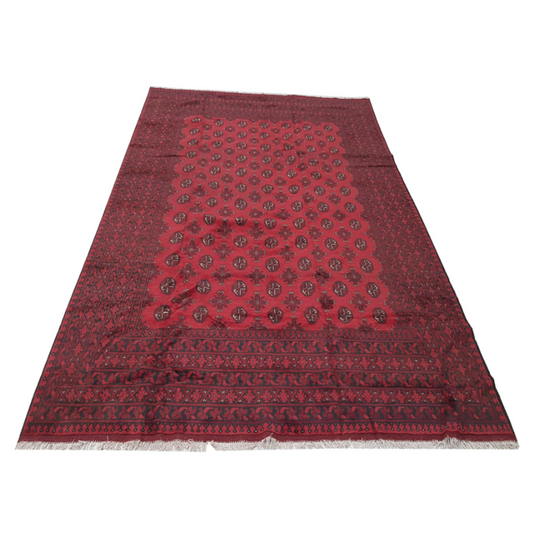 Afghan Rugs: Beautiful Red Afghan Carpet 390 x 288 cm