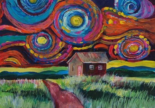 Primary School - AGAC 2024 3rd Place Winner - Mia Boughan - South African Farm Under Starry Skies