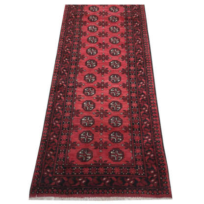 Rugs: Red Afghan Carpet 285 x 78 cm