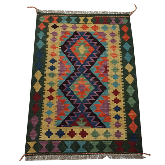 Afghan Rugs: Fine Afghan Choubi kilim 127 X 81 cm