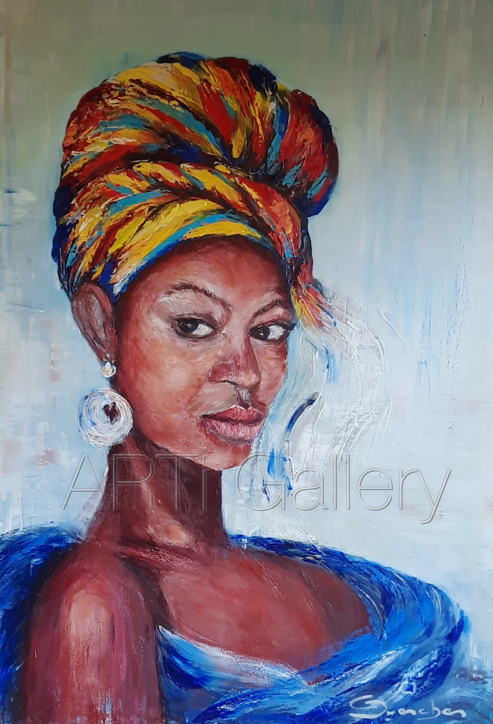 Original South African Art: Daniela Gwercher - Portrait of a Zulu ...