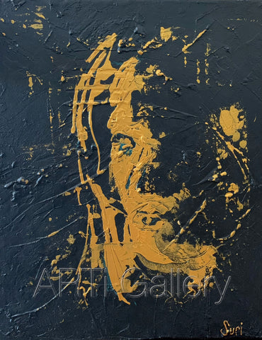 Original South African Art: Suri Smit - Black and Gold Mystery