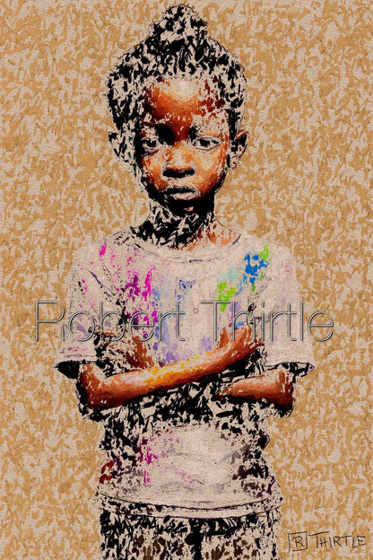 Title: AFRICAN CHILD 1 - ARTi Gallery Original Robert Thirtle CANVAS Print - Sizes A4 - A0