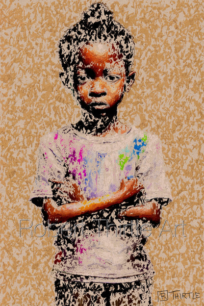 Title: AFRICAN CHILD 1 - ARTi Gallery Original Robert Thirtle CANVAS Print - Sizes A4 - A0
