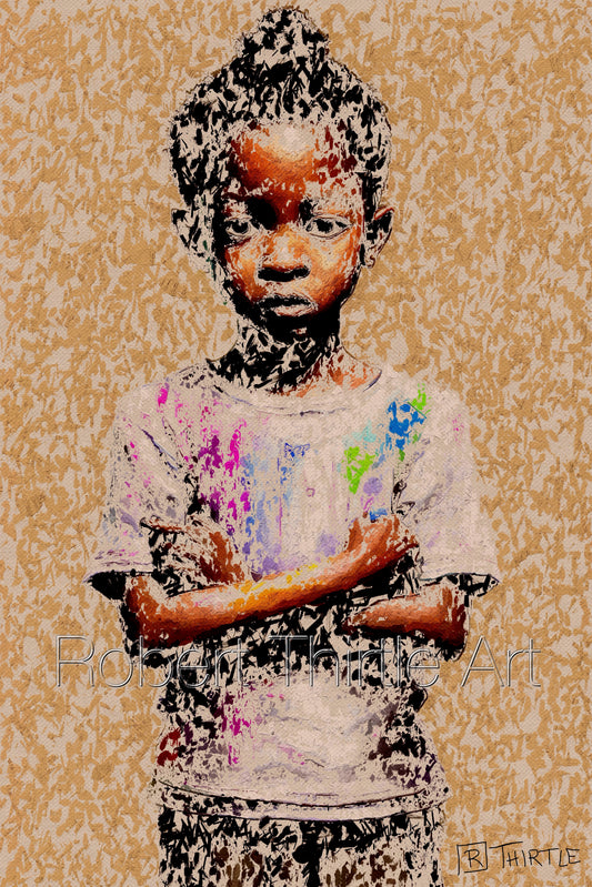 Title: AFRICAN CHILD 1 - ARTi Gallery Original Robert Thirtle CANVAS Print - Sizes A4 - A0